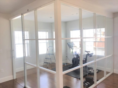 Glass Office Walls Installation - Private Home Office - Boston, MA