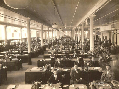 Office Design Trends: 1930 The Bullpen Office