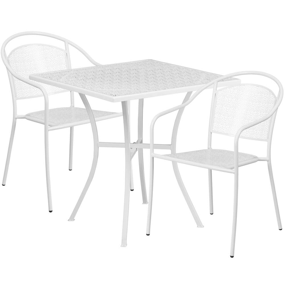 Bistro table set CUB CO 28SQ 03CHR2 WH GG FLA