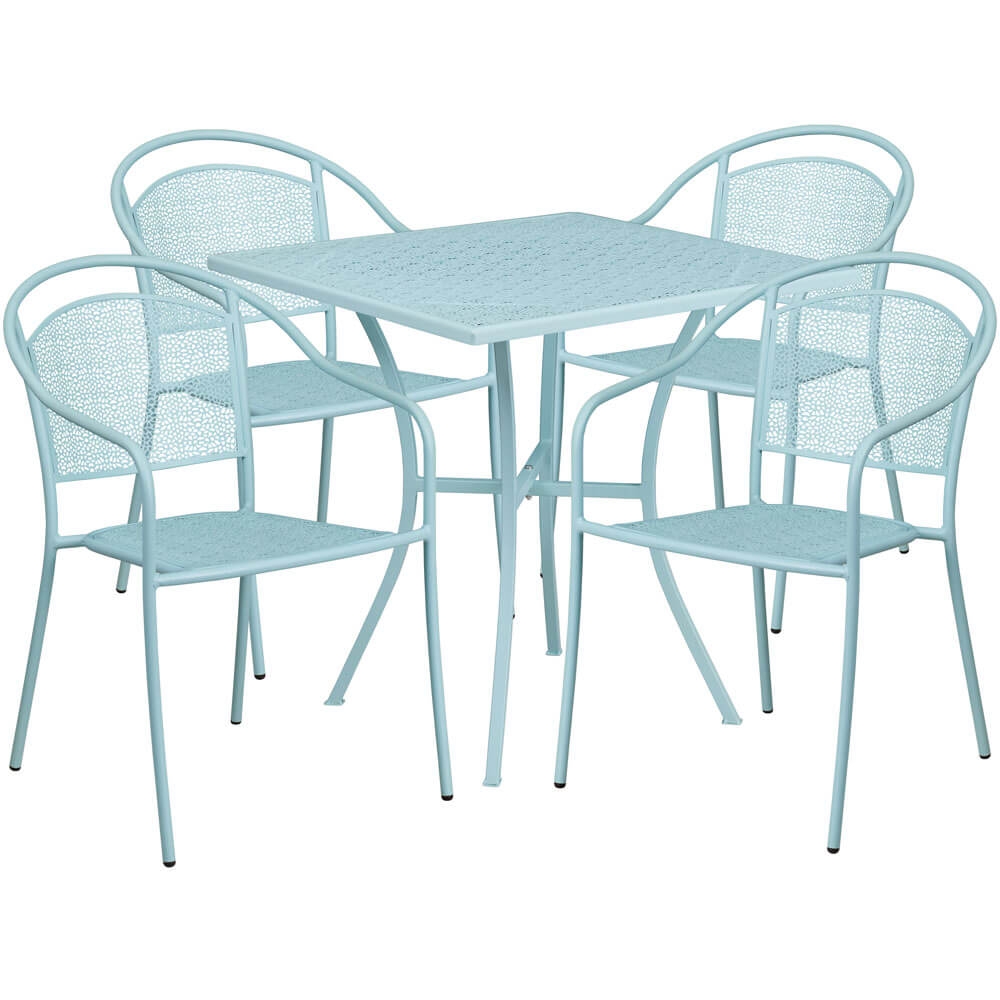 Bistro table set CUB CO 28SQ 03CHR4 SKY GG FLA