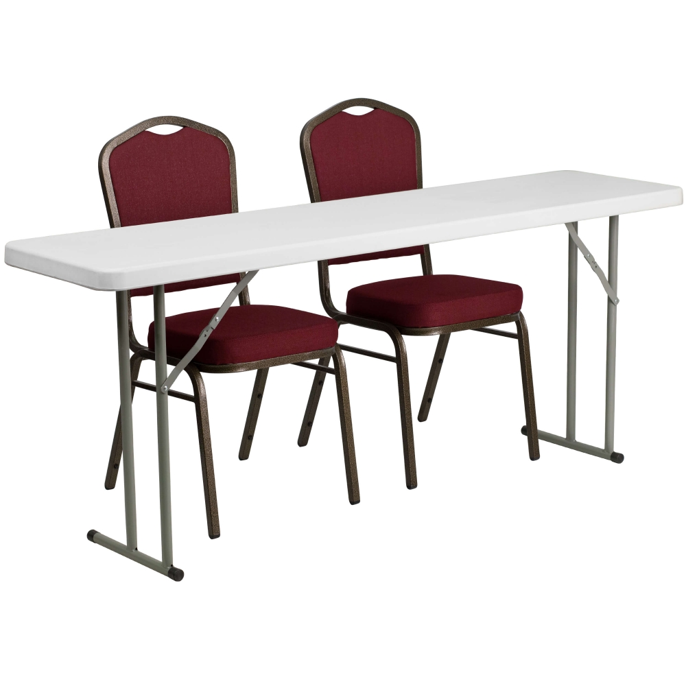 Folding table and chairs folding training table