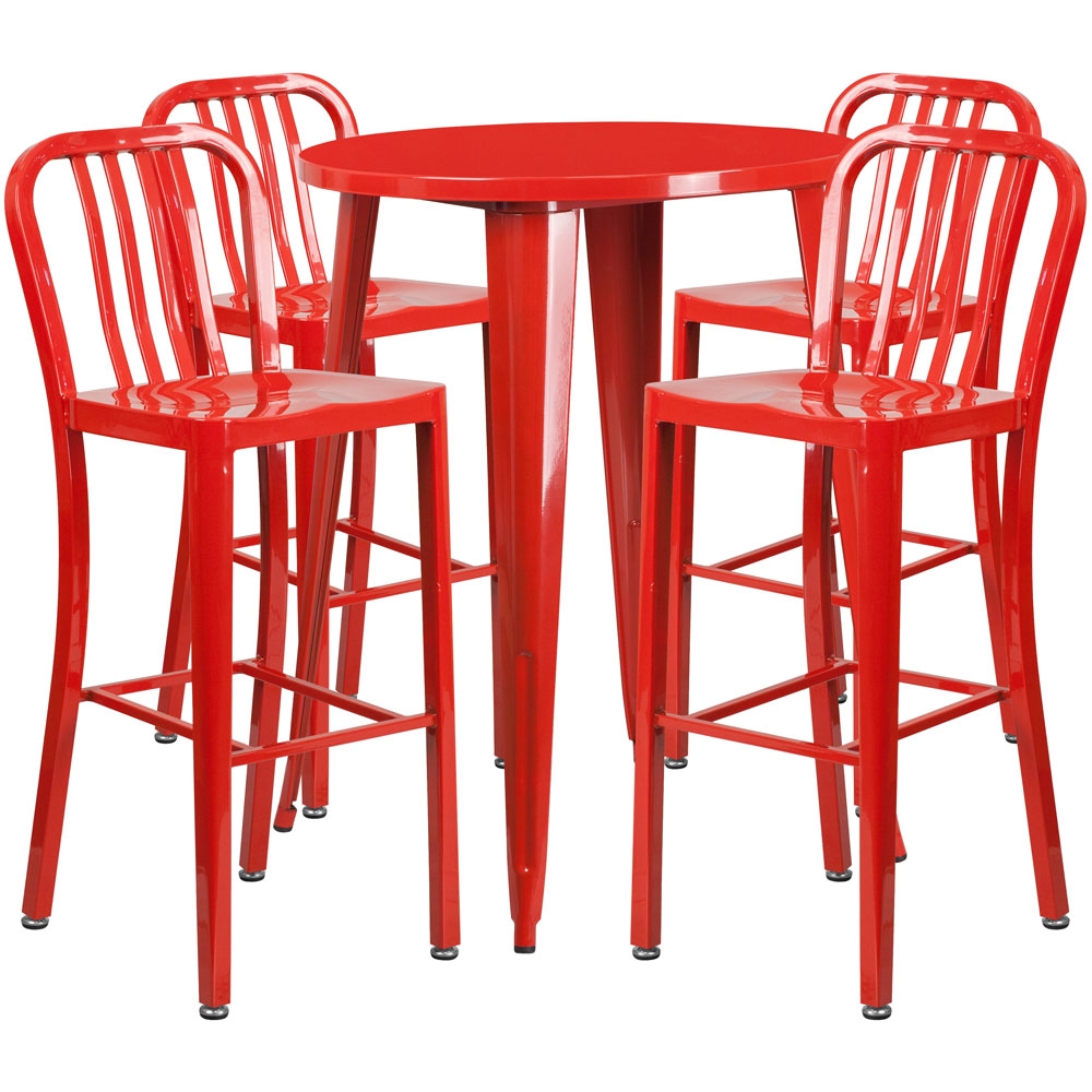 High top table set CUB CH 51090BH 4 30VRT RED GG FLA