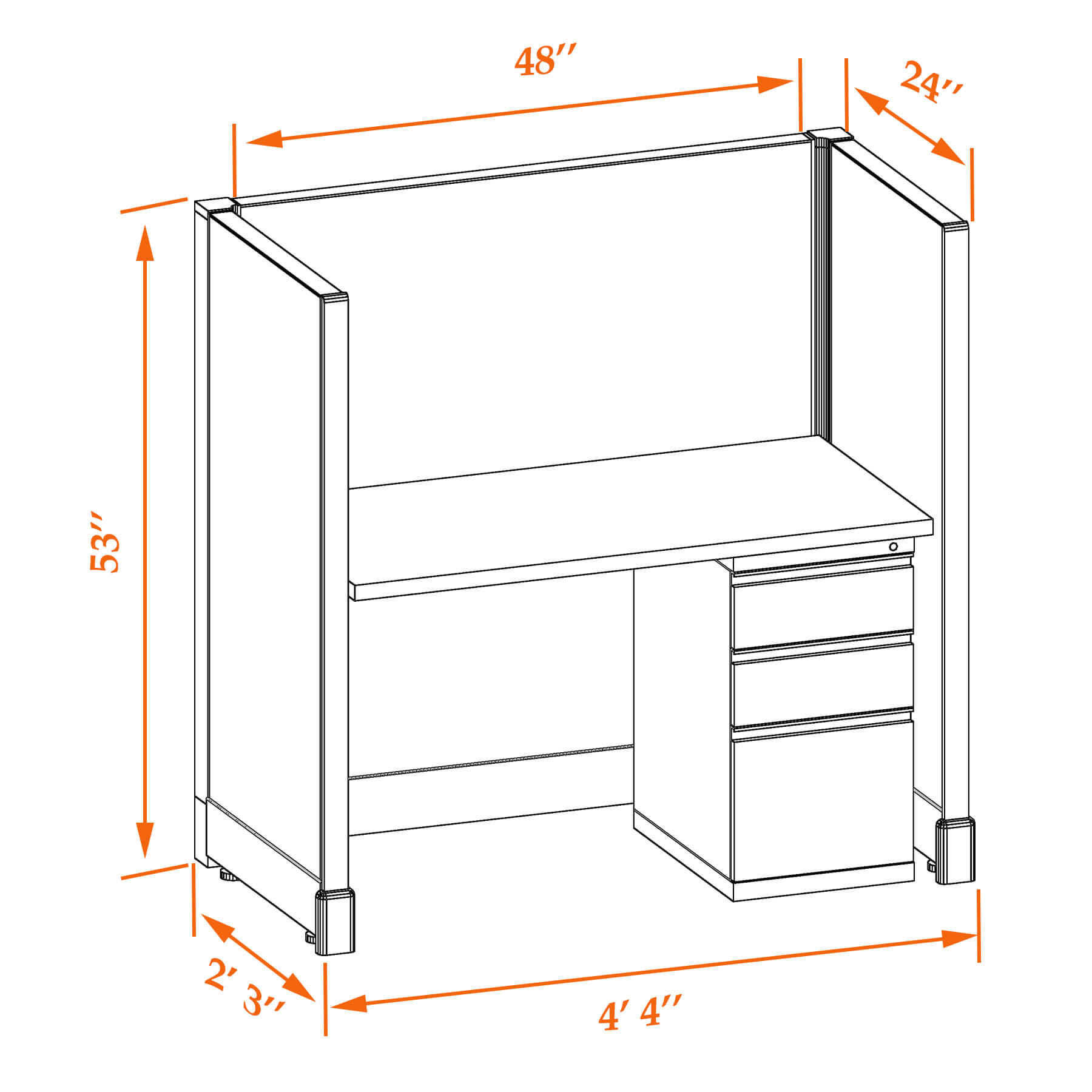 Hot desk CUB 1 53 24 WHT WH PSO