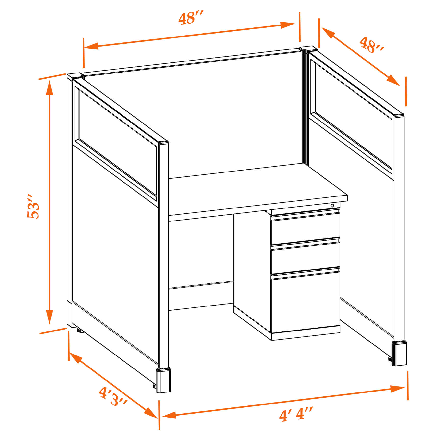 Hot desk CUB 1 53 44 G WHT WH PSO