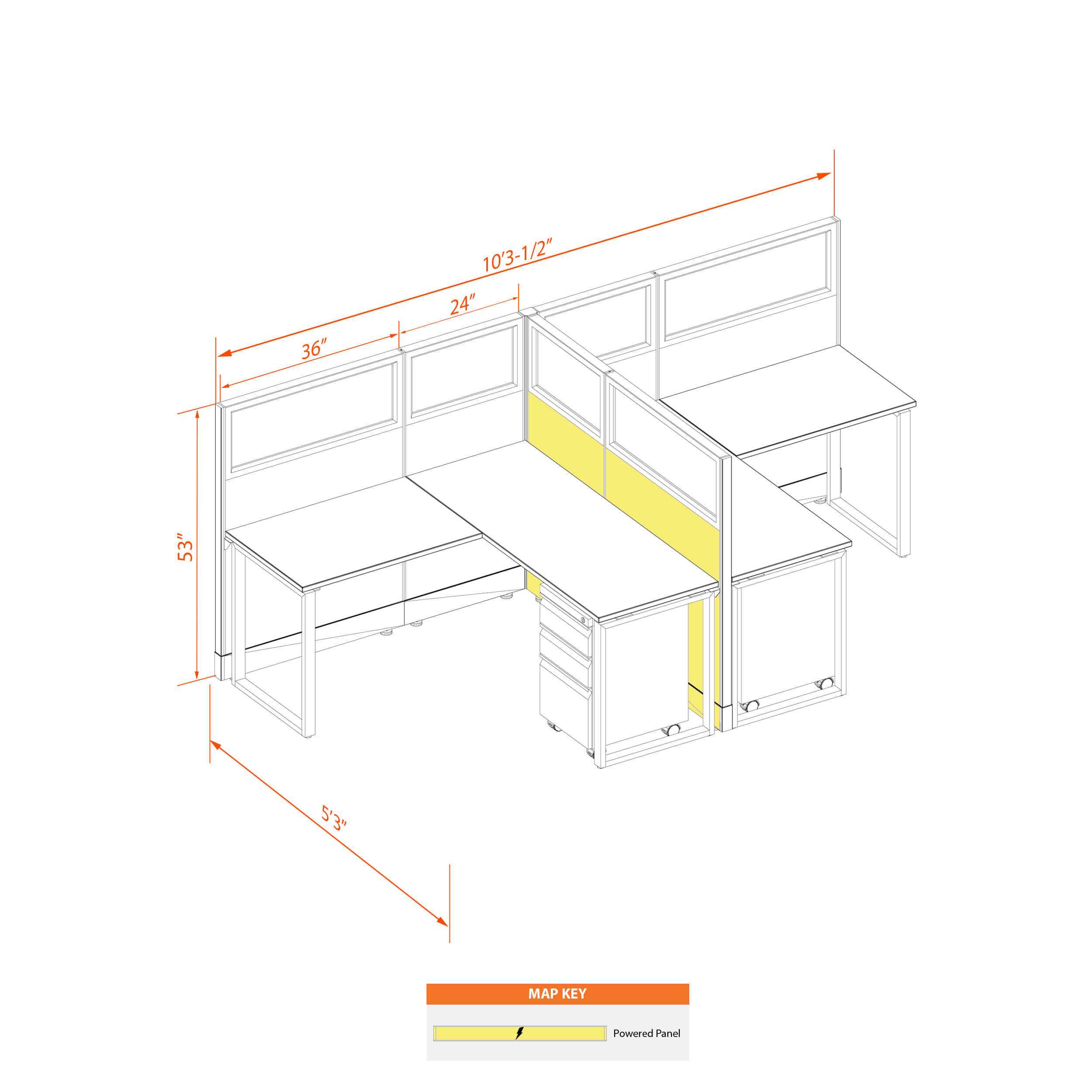 Office benching systems 55 53g tp