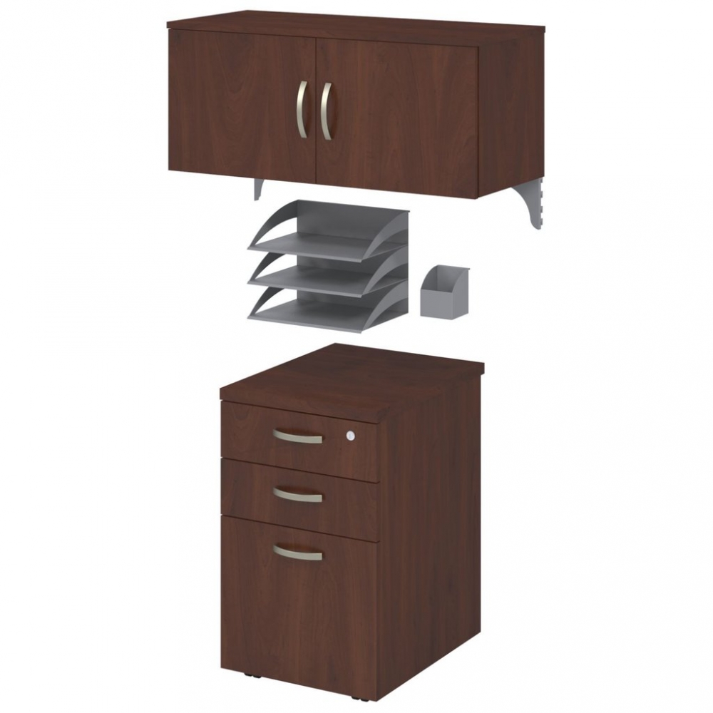 Straight cubicle workstation with storage hensen cherry