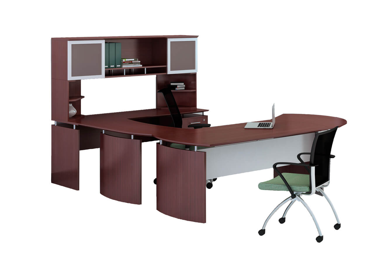 U shaped desk with hutch CUB MNT 31 LMH YAM