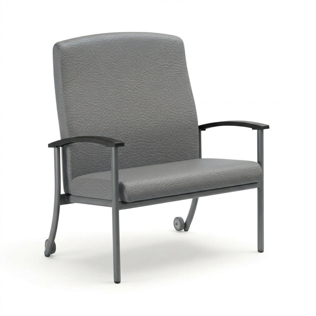 Chair with wheels high back cool grey