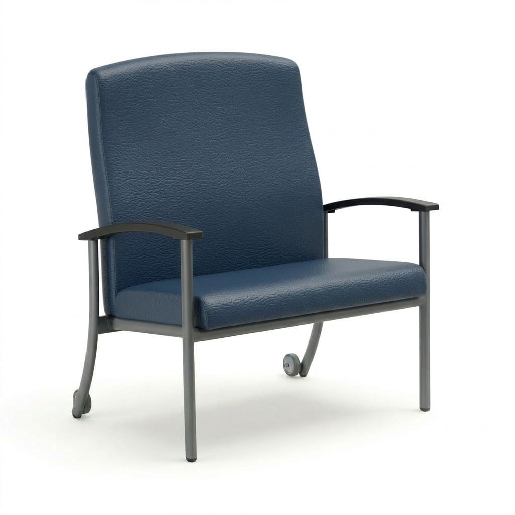 Chair with wheels high back navy