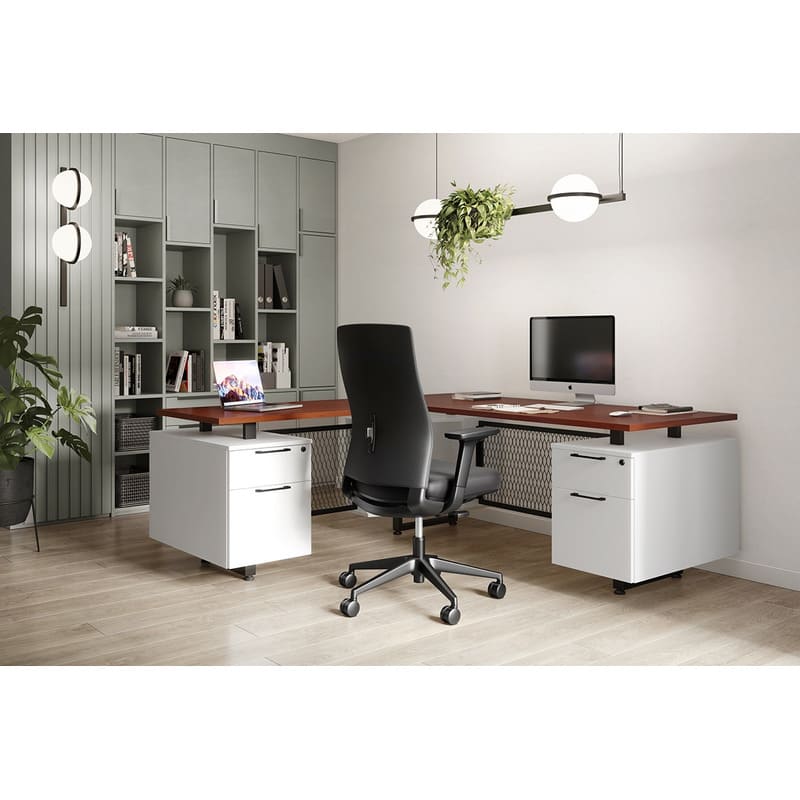 L shape office desk image