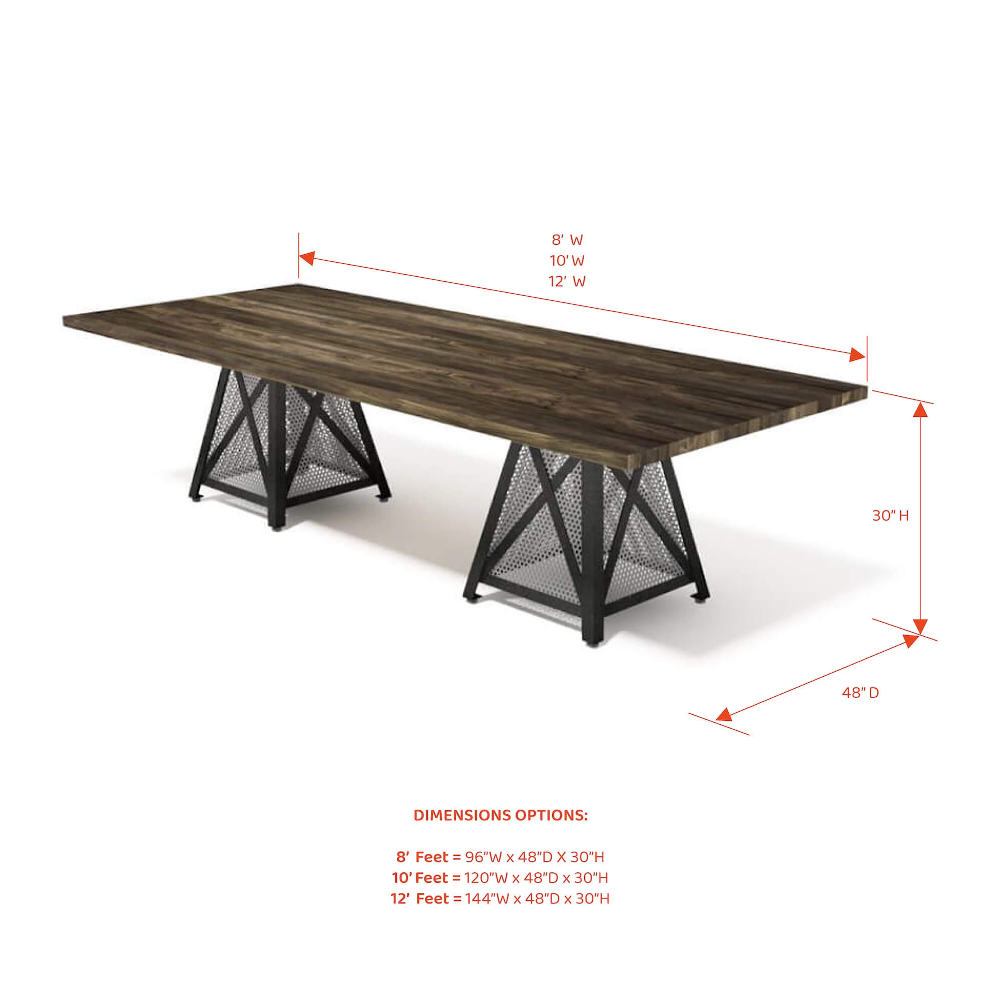 Conference room tables conference table id3 industrial conference table measurement view