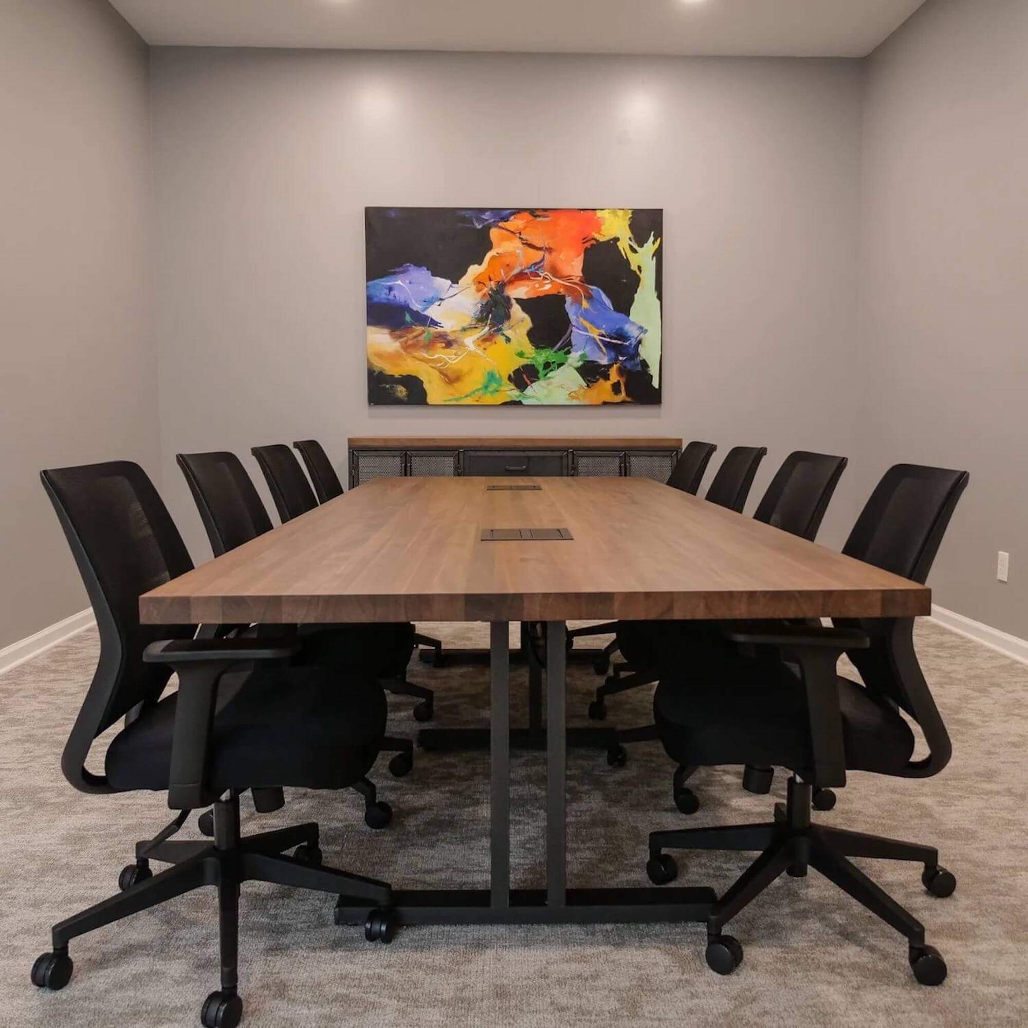 Conference room tables conference table id4 industrial conference table space view 2 1