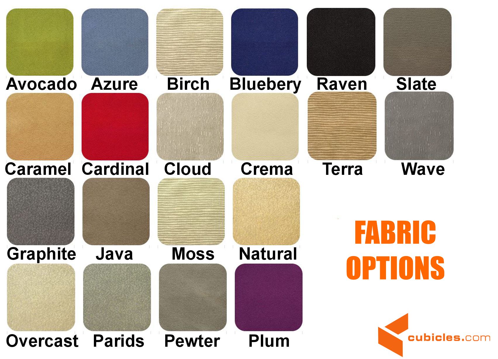 Desk dividers fabric color options 24H Desk dividers fabric color options 24H