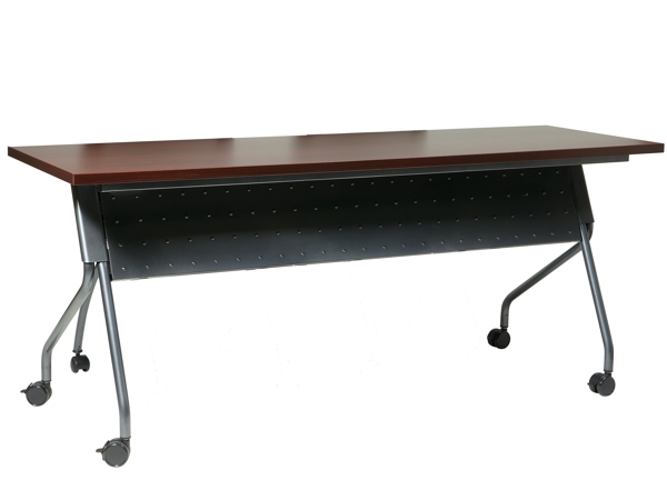 Folding training table 72x18 mahogany titanium Folding training table 72x18 mahogany titanium