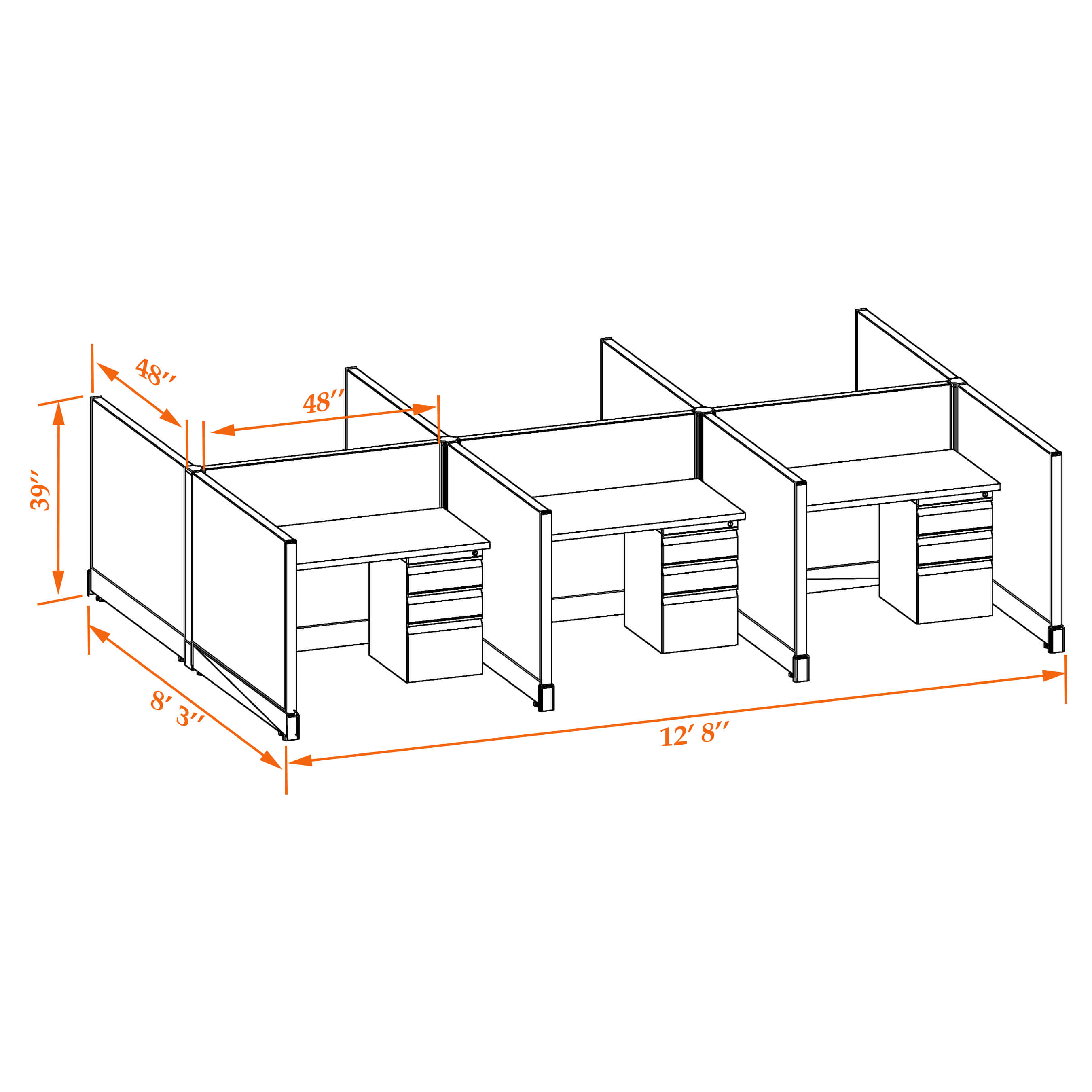 Hot desk CUB 4 39 44 WHT WH PSO 1