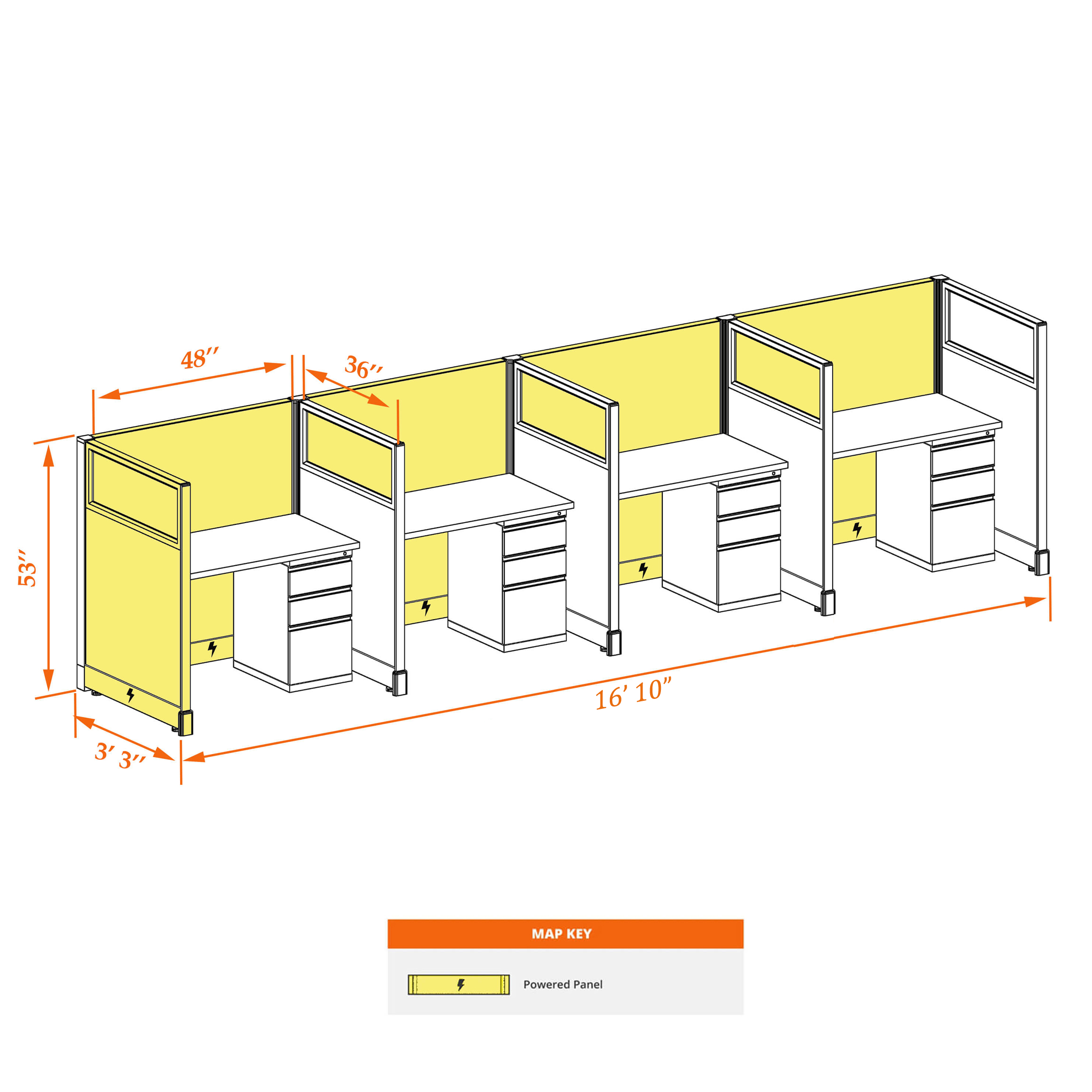 Cubicle workstations 53HGP 34 4PI 1 2