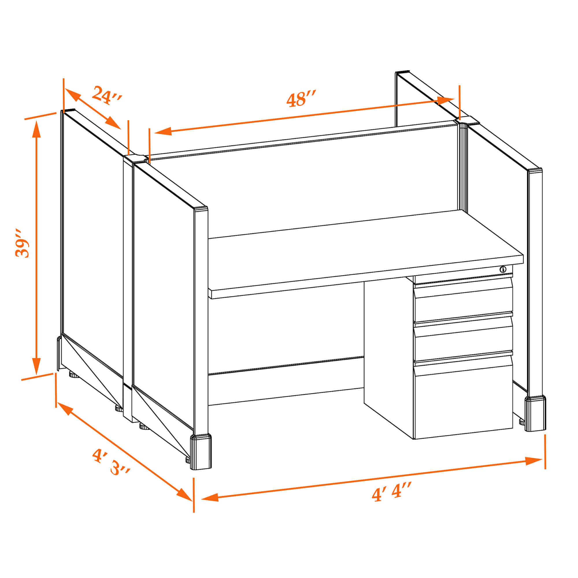 Hot desk CUB 2C 39 24 WHT WH PSO