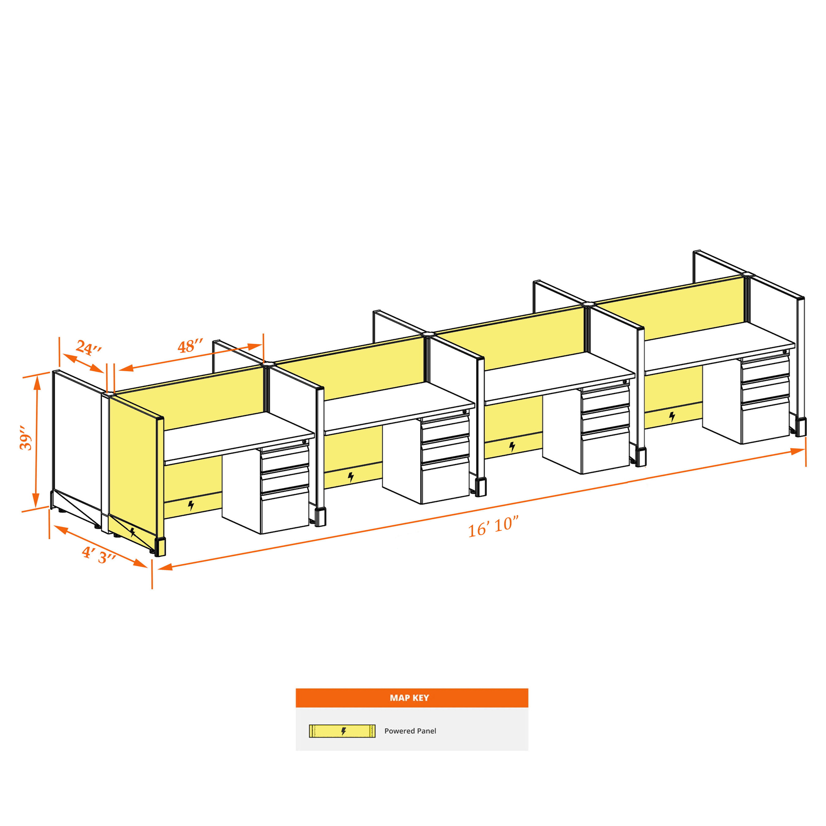 Small cubicles 39HP 24 8PC