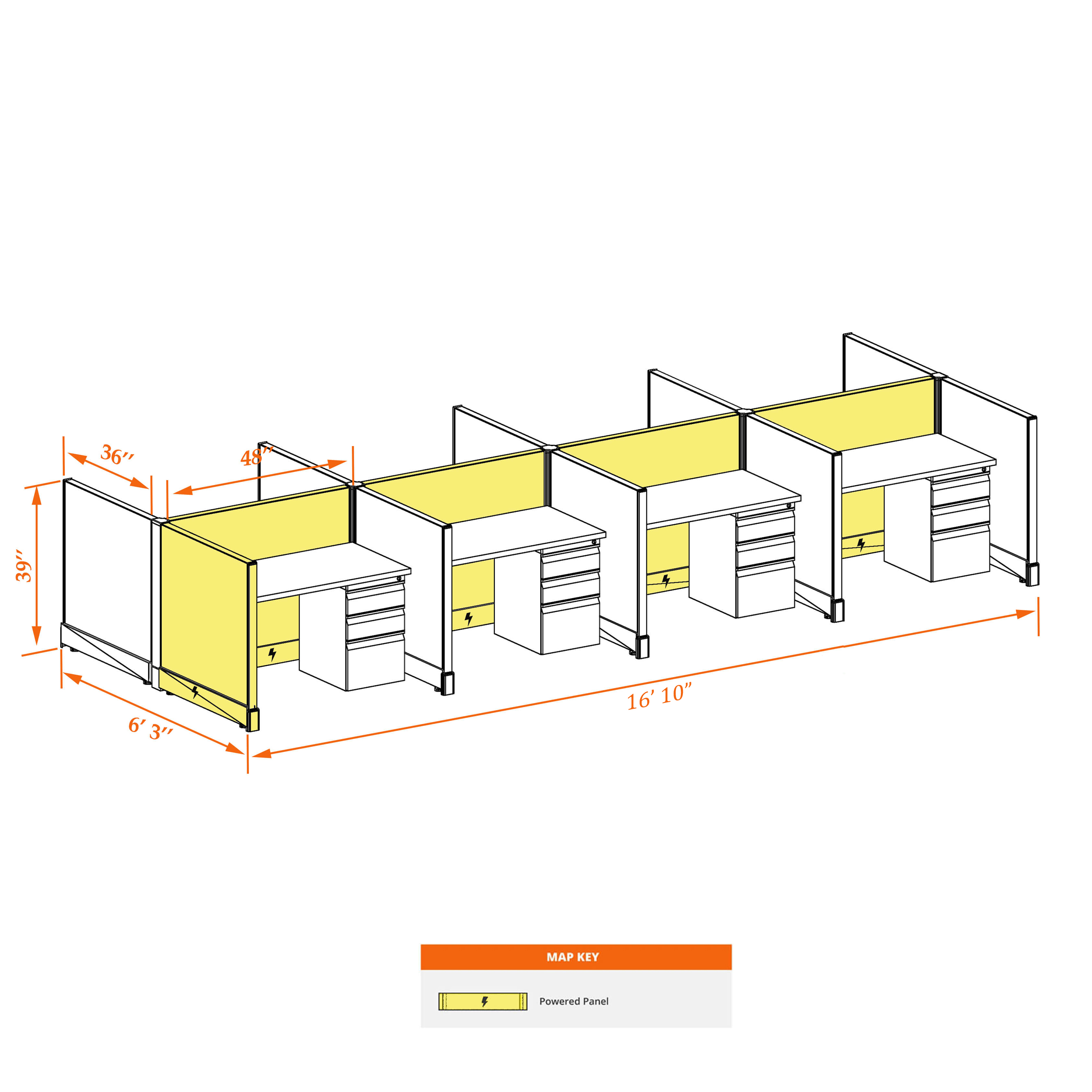 Small cubicles 39HP 34 8PC