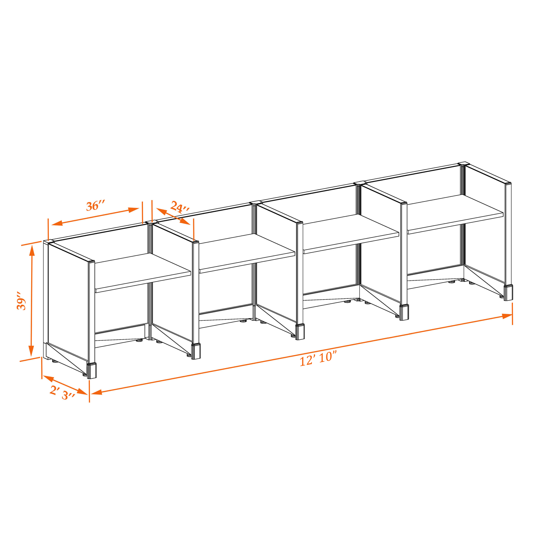 Small office cubicles 39HU 23 4PI