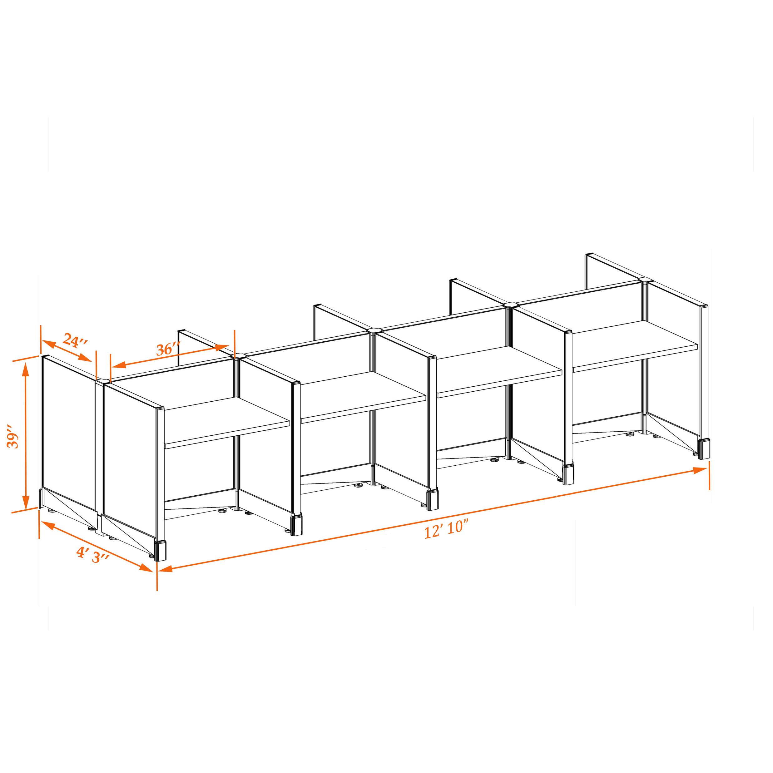 Small office cubicles 39HU 23 8PC 1 2