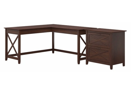 L shaped desk and file cabinet highlight bing cherry L shaped desk and file cabinet highlight bing cherry