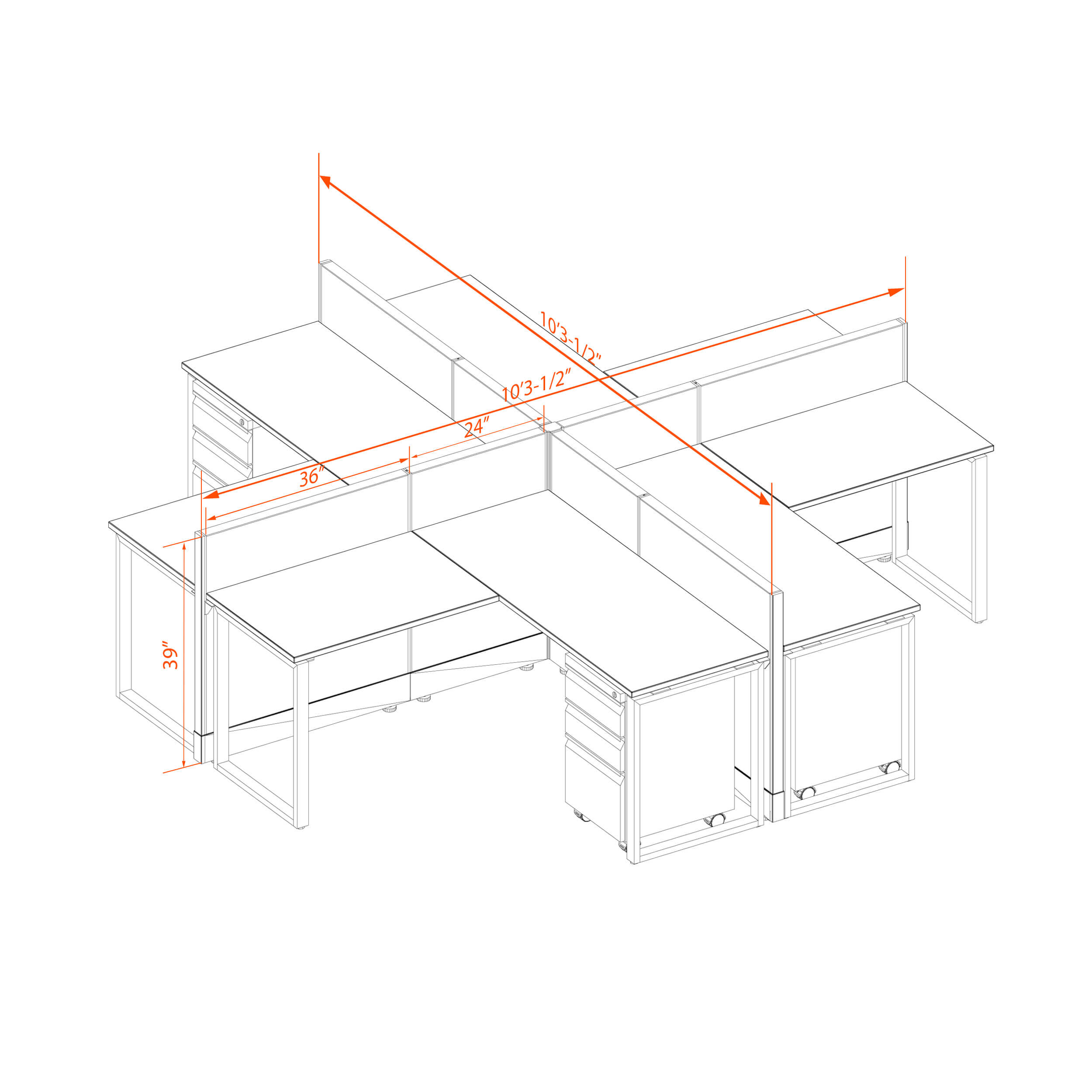 Office benching systems 55 39 x