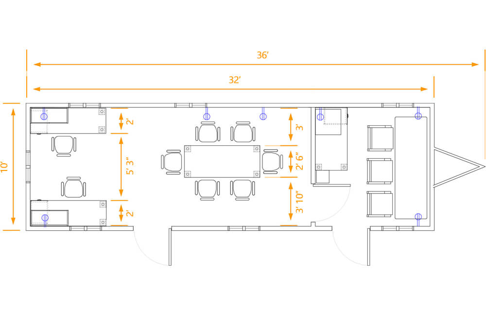 Mobile office suite floor plan dimensions