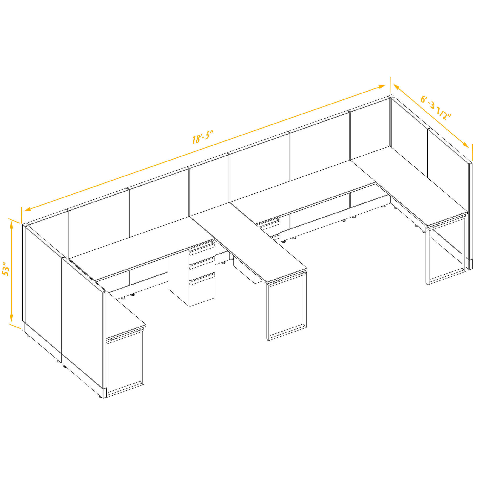 Office workstations CUB 2 53 68 BP PSO