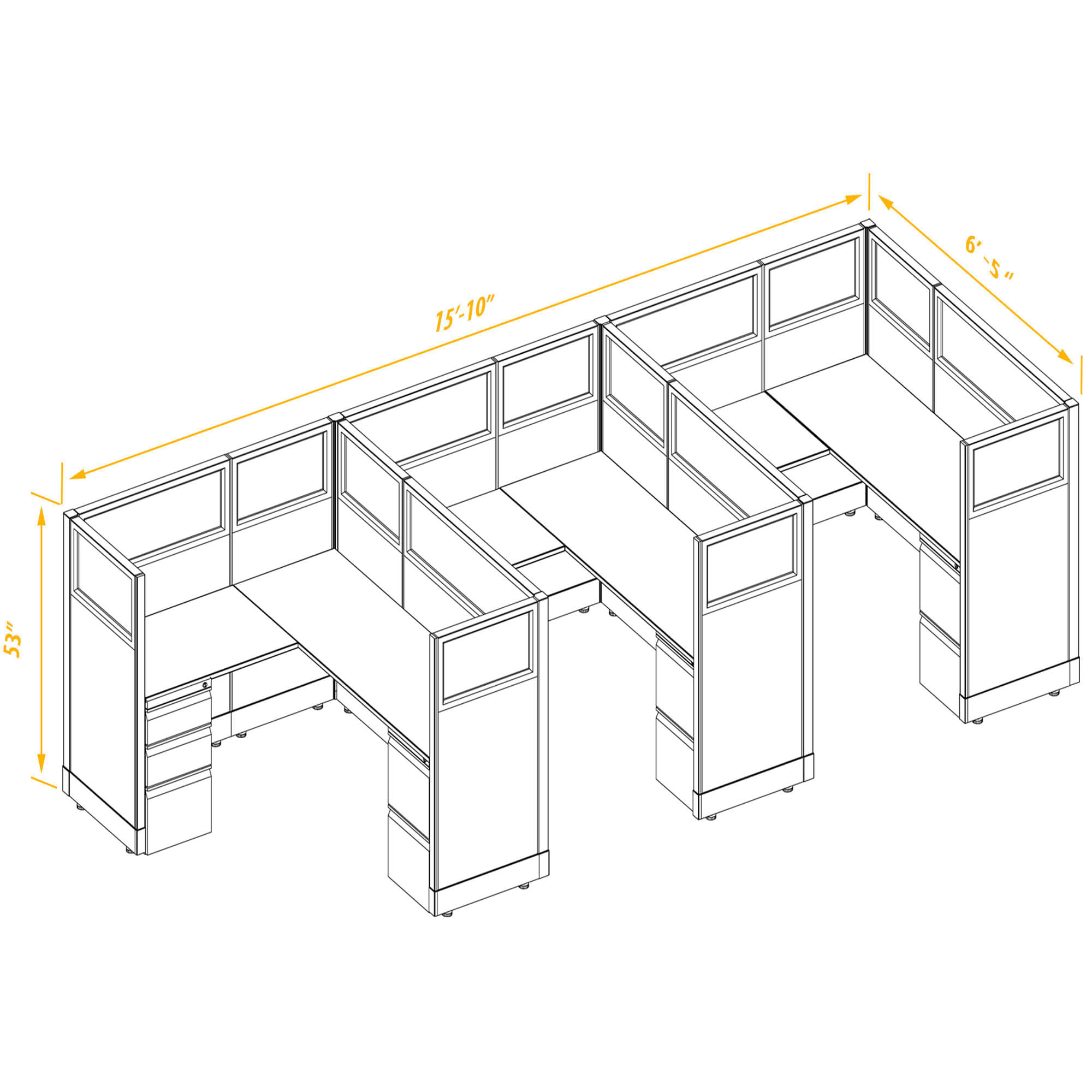 Office workstations CUB 3 53 56 G A PSO