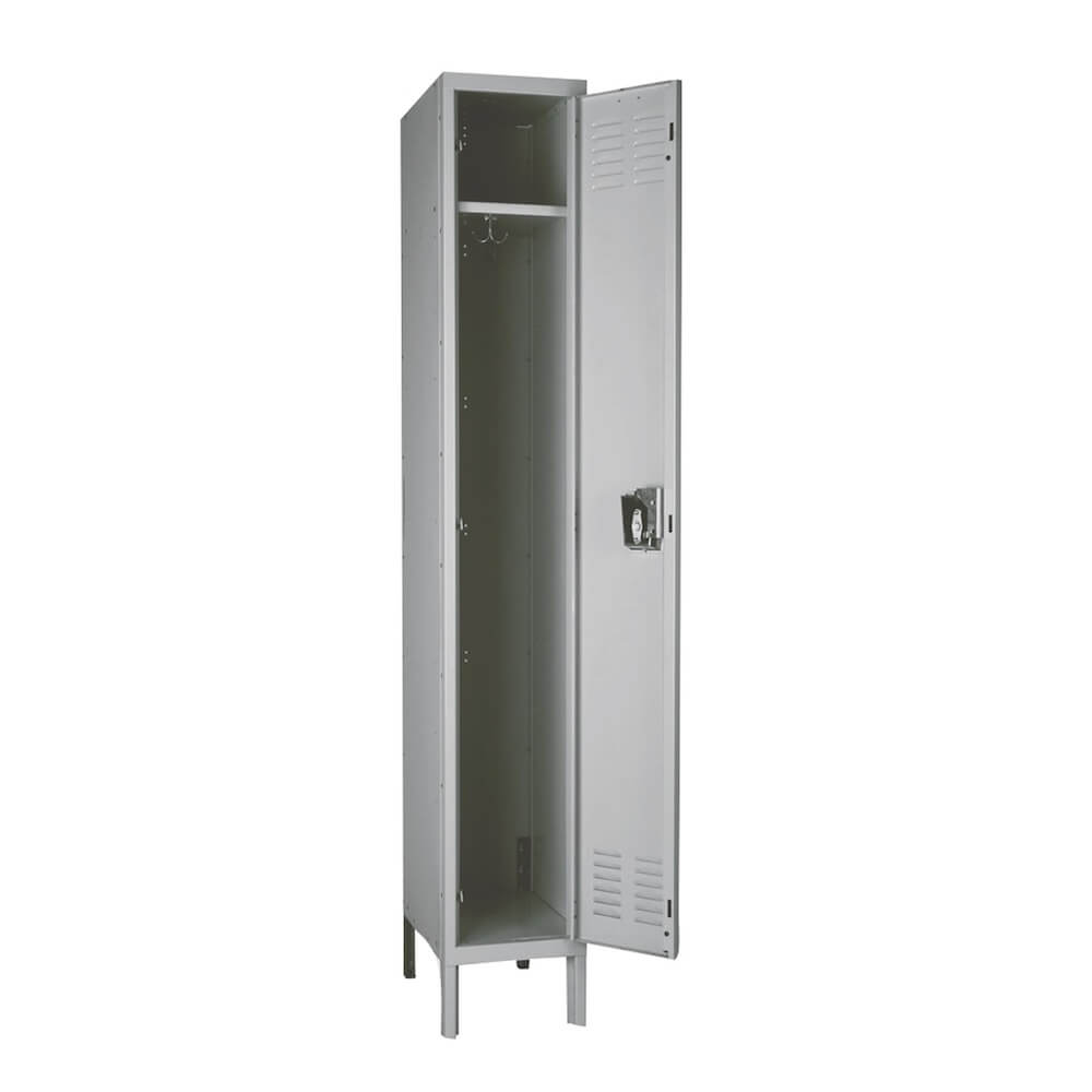 Employee lockers metal lockers healthcare lockers 1W 1T light gray open view