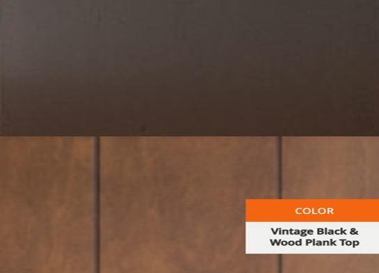Vintage black with wood plank top finishing 2 Vintage black with wood plank top finishing 2