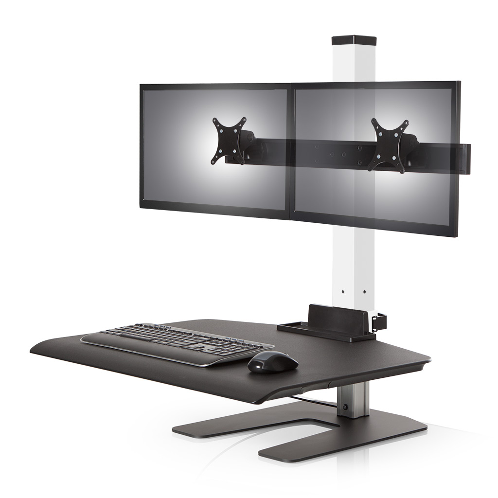 Stand Sit Desk Conversion Kit from LCD Arms - Shown in White